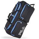 Fila 7-Pocket Large Rolling Duffel Bag, Black/Blue, One Size, 7-pocket Large Rolling Duffel Bag
