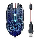 MFTEK Tag 8 2000 dpi LED Backlit Wired Gaming Mouse with Unbreakable ABS Body (Black)