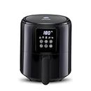 KENT Star Air Fryer With Led Display Touch Panel |1300 W &4L Capacity | Rapid Hot Air Technology | Fry, Grill, Roast, Steam & Bake | High Temperature & Uniform Heating, Black