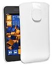 mumbi Echt Ledertasche kompatibel mit Nokia Lumia 530 Hülle Leder Tasche Case Wallet, weiss