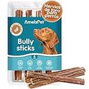 AmeizPet Bully Pizzle Stick para Perros y Achorros 4 Piezas, Nervios De Toro para Perros De Larga Duración, Palos Carne para Perros para Masticar Perros para Entrenamiento, 12 cm (4.7")
