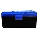 BERRY'S PLASTIC AMMO BOX, BLUE / BLACK 50 Round 22 HORNET / 30 CARBINE