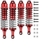 GLOBACT 4PCS Aluminum Front & Rear RC Shocks Absorber Assembled Full Metal Big Bore Shocks Upgrades Parts for 1/10 Traxxas Slash 4x4 Shocks Rustler 4X4 Stampede 4X4 Hoss 4X4 RC Car Replace 5862 (Red)