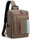 Celvetch Sling Bag for Men Women - Canvas Shoulder Bag Sling Backpack Laptop Messenger Bag for 15.6'' Crossbody Daypack, Army Green, One Size