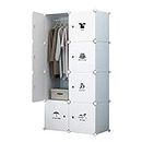 BucketList® 8-CubePortable & Foldable Closet Door Plastic Sheet Kids Wardrobe Storage Rack Closest Organizer Cupboard for Bedroom