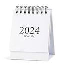 Mini Calendario de Escritorio, Agosto de 2023 a Diciembre de 2024 Calendario de Escritorio Pequeño Small Desk Calendar Flip con Pegatinas para Hombres Mujeres Oficina Aula (Blanco)