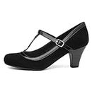 Lilley Vicky Womens Black Faux Suede Court Shoe - Size 8 UK - Black