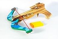 Crazy Woods Handcrafted Wooden Archery Crossbow Bow and Arrow Toy Set for Kids. Target Practice Toy for Kids
