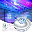 PRECHANA Flying Saucer Galaxy Projector Aurora Projector 2-In-1, Star Projector With 56 Light Effects And 5 White Noise, LED Night Light Projector For Kids Adults Home Theater