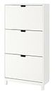 MARIAS KOMMERCE STÄLL Shoe Cabinet with 3 compartments, white79x29x148 cm (31 1/8x11 3/8x58 1/4 ")
