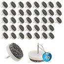 PERFORMORE 40 Pcs Heavy Duty Round Nail-On Felt Furniture Pads 20mm, Non Slip Floor Chair Leg Protectors for Wooden Furniture Tables, Sofas, Cabinet and More