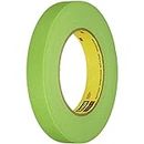 3M Scotch 233+ Crepe Paper Automotive Refinish Performance Masking Tape, 250 degree F Performance Temperature, 25 lbs/in Tensile Strength, 60.15 yds Length x 1/2 Width, Green