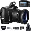 4K Digital Camera Video Camcorder 48MP Cameras for Photography, Camera Compact