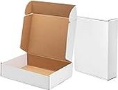 MM WILL CARE 3 Ply E-Fluet Flat Self Locking/Auto Lock Corrugated Packaging Boxes Size: 9.5 x 6 x 1 Inch(WHITE) (Pack of 25, White)