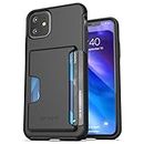 Encased iPhone 11 Wallet Case (2019) Ultra Durable Cover with Card Holder Slot (4 Credit Cards Capacity) Black