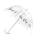 Kate Spade New York Large Dome Umbrella, Love Is In The Air (Pink/Clear)