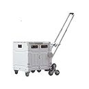 Smart Foldable Grocery Shopping Large Utility Cart/Supermarket Trolley/Home trolley cart (4 wheels black)