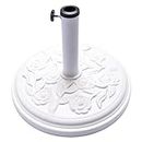 Relsy White Stone 9kg Parasol Base 02, Garden Outdoor Umbrella Holder Decorative Patio Furniture Accessory, Strong Stable & Durable