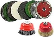 Inditrust Angle Grinder Accessories Wood & Marble Cutting Flap Discs (Set of 10 Tools) Power & Hand Tool Kit