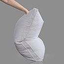 Three Geese Pack of 1 White Goose Feather Bed Pillows Queen/Standard Size- Soft 600 Thread Count 100% Cotton, Medium Firm,Soft Support Surround Fill Polyester,White Solid