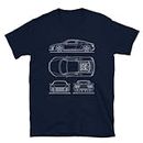 R8 Racing Car Mens T Shirt Blueprint RS Sports Car Quattro Automotive Tee Shirt L 233