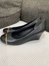 Tory Burch wedges  Black Patent Leather Cap Toe Shoes For Woman Size 10 1/2 ￼