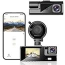 New Upgrade Dash Cam Front and Inside 1080P FHD Dash Camera for Cars with Infrared Night Vision Driving Recorder WiFi HD Front+Car 2 Lens Free of Installation of 24-Hour Monitoring DVR