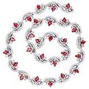 Muskan Enterprises -ME Rhinestones Chain, Sewing Chain, Colorful Unique Fashion for Clothing Decoration Shoes DIY Accessories(Red Silver Bottom)