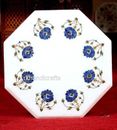 Lapis Lazuli Stone Inlay Work Room Decor Bed Side Table Marble Coffee Table Top