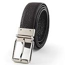 Men Genuine Leather Belt for Pants with DIY Tool to Adjust Size(black&blue 2)