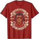 AspeAr Monkey Gas Crossed Pistons Funny T-Shirt (Red,2XL)