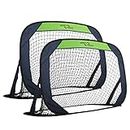 Sport Squad Portable Soccer Goal Net Set - Set of Two 4' x 3' Collapsible Pop Up Training Soccer Goals with Compact Carrying Case - Easy Assembly and Compact Storage -Small (SSS1001) Black