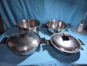 6 Pieces of Lifetime Cookware T304 Stainless Steel USA Pots Pans Read