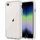 JETech Case for iPhone SE 3/2 (2022/2020 Edition), 4.7-Inch, Non-Yellowing Shockproof Phone Bumper Cover, Anti-Scratch Clear Back (Clear)