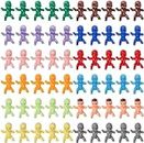 ZZYFGH 60 Mini Plastic Little Babies 12 Colors Tiny Figurines for Baby Shower Ice Cube Game, Bulk Small King Cake Dolls 1 Inch
