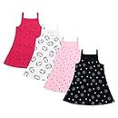 CLAP Baby Girl Camisole Midis Skirt – Pack of 4 (Pink White Rani Navy, 6-12 Months)