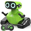 GILOBABY Robot Juguete, Control Remoto de 2,4 GHz Robots para Niños con Ojos LED, Brazos Flexibles, Sonido y Baile, Juego Educativo Regalo de Cumpleaños para Niños y Niñas 4-7 Años – Verde