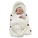 XMWEALTHY Newborn Baby Wrap Swaddle Blanket Knit Sleeping Bag Receiving Blankets Stroller Wrap for Baby (Beige) (0-6 Month)