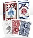 Bicycle Poker Size Standard Index Playing Cards (2-Pack) [Colors May Vary: Red, Blue or Black]