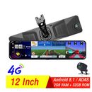 12" HD Touch Ips 4G WIFI Car DVR Camera Android Dash Cam Smart Rearview Mirror