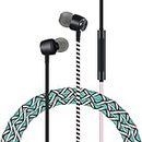 URIZONS Noise Cancellating Isolation Earbuds Wired - Tangle Free Braided Cord Earphones with Mic Girls Headphones for iPhone Samsung (Green)