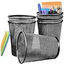 Pen Holder 6 Pack, Mesh Desk Organizer Pen Pot Pencil Holders, Stationary Supplies Pencil Pots For Office, Home, Classroom