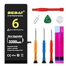 BEBAT Replacement for iPhone 6 Battery, 3300mAh High Capacity Li-ion Polymer Replacement Battery for Model A1586, A1589, A1549 with Professional Repair Tool Kits