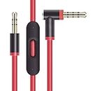 Maygadget Replacement Audio Cable Cord w/in-line Remote & Microphone for Beats by Dr DRE Headphones Solo Studio Pro Detox Wireless Mixr Executive (Red-Black)