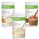Herbalife Formula 1 Nutritional Shake Mix - Pack of 03, 500 Gram Each - Advanced Meal Replacement - Healthy Protein Powder with Delicious Flavor (BANANA - CHOCOLATE - VANILLA)