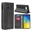 Cavor for Samsung Galaxy S10e Case,for Samsung S10e Case,Cowhide Pattern Leather Case Magnetic Wallet Cover with Card Slots(5.8") -Black