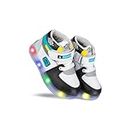 REVORD Fashion LED Lighting Shoes for Kids Comfortable Regular fit Sneakers Sports Shoes for Boys and Girls(CGREEN-8C)