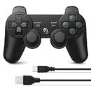 Powerextra PS3 Controller Wireless Double Shock High Performance Gaming Controller with Upgraded Joystick for Playstation 3 Double Shock PS3 Console