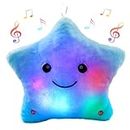 Bstaofy Creative Musical Glow Twinkle Star Lullaby Light up Stuffed Toys Animated Soothe Kids Emotions Gift for Toddlers, Blue