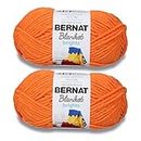 Bernat Blanket Brights Carrot Orange Yarn - 2 Pack of 300g/10.5oz - Polyester - 6 Super Bulky - 220 Yards - Knitting/Crochet